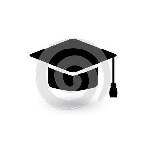 Vector black graduate cap icon