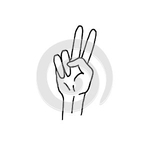 Vector black hand drawn doodle sketch peace sign