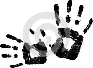 Vector black handprint