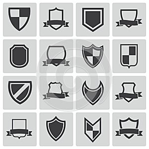 Vector black icon shield icons
