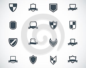 Vector black icon shield icons