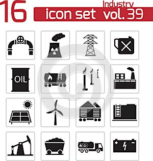 Vector black industry icons