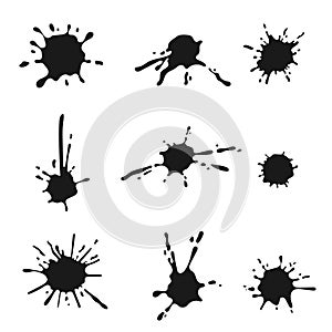 Vector black ink splash