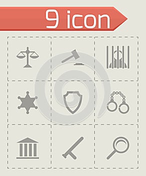 Vector black justice icons set