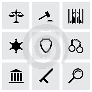 Vector black justice icons set