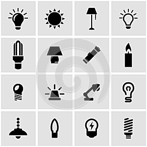 Vector black light icon set