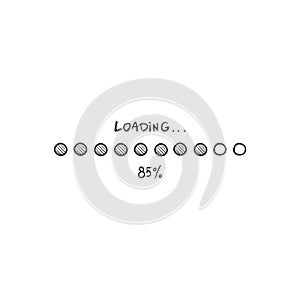 Vector Black Loading Interface on White Backround