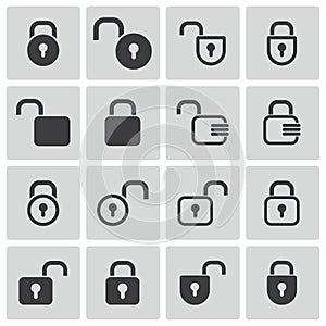 Vector black lock icons