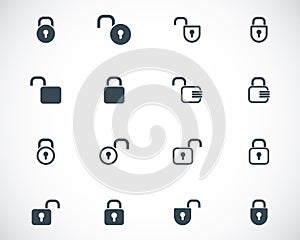 Vector black lock icons
