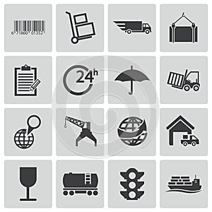 Vector black logistic icons