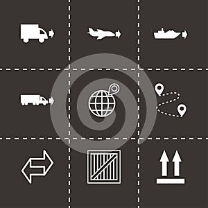 Vector black logistic icons set