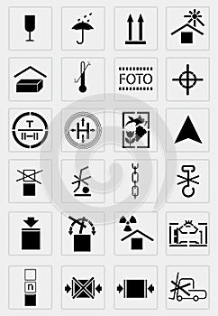 Vector black marking cargo icons