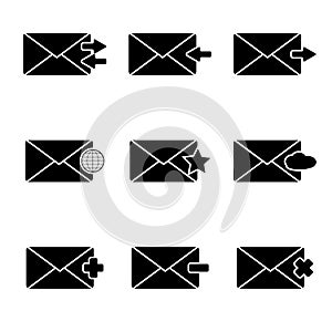 Vector black messege icons set