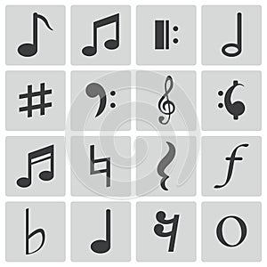 Vector black notes icons