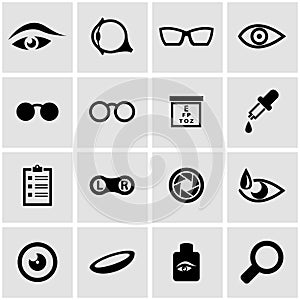 Vector black optometry icon set
