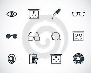 Vector black optometry icons