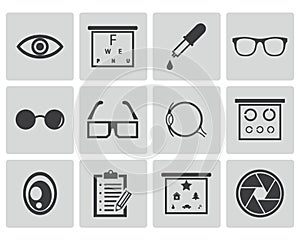 Vector black optometry icons photo