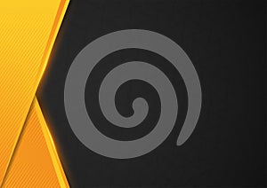 Vector black and orange background with shadows and light effects