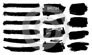 Vector black paint, ink brush stroke, brush, line or texture. Dirty artistic design element, box, frame or background