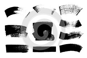 Vector black paint, ink brush stroke, brush, line or texture. Dirty artistic design element, box, frame or background