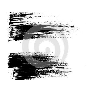 Vector black paint, ink brush stroke, brush, line or texture. Dirty grunge artistic design element, box, frame or