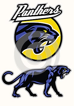 Black panther mascot set photo