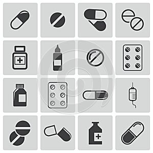 Vector black pills icon