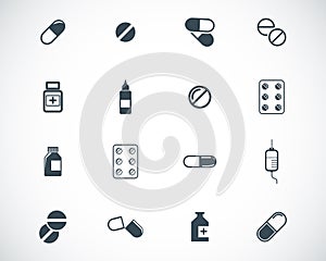 Vector black pills icon