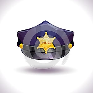 Vector black police hat