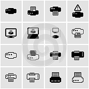 Vector black printer icon set