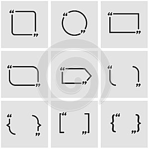 Vector black quote form icon set