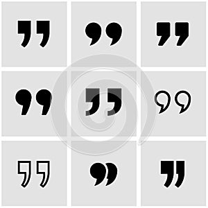 Vector black quote icon set