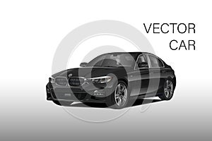 Vector black Race sport car. Supercar tuning. 3d realistic style vector illustration isolated on white background. illustration