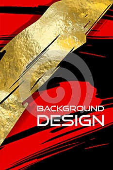 Vector Black Red and Gold Design Template, Flyers, Mobile Technologies, Applications, Online Services, Typographic
