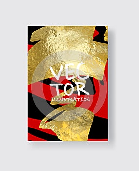 Vector Black Red and Gold Design Templates for Brochures