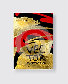 Vector Black Red and Gold Design Templates for Brochures