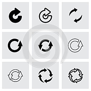 Vector black refresh icon set