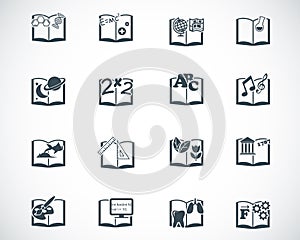Vector black schoolbooks icon