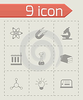 Vector black science icons set