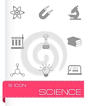Vector black science icons set