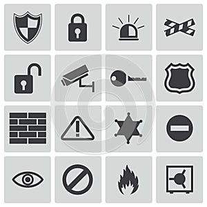 Vector black security icons