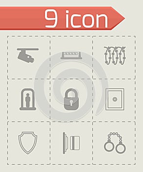 Vector black security icons set