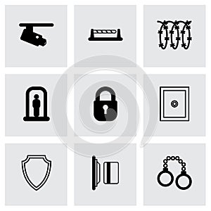 Vector black security icons set