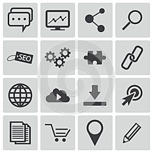 Vector black seo icons