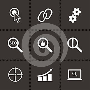 Vector black seo icons set