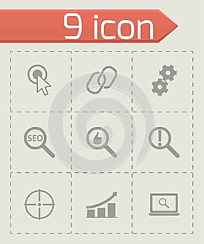 Vector black seo icons set