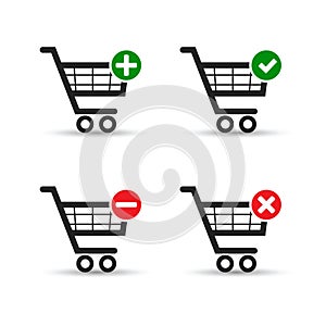 Vector shopping cart icon set