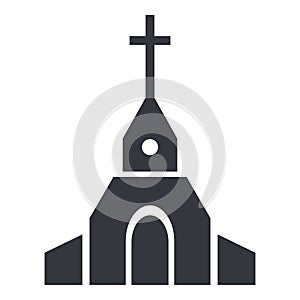 Vector Black Silhouette Catholic Church Icon