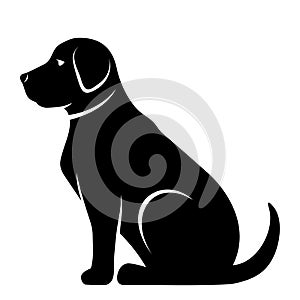 Vector black silhouette of a dog.