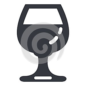 Vector Black Silhouette Icon - Cognac Glass